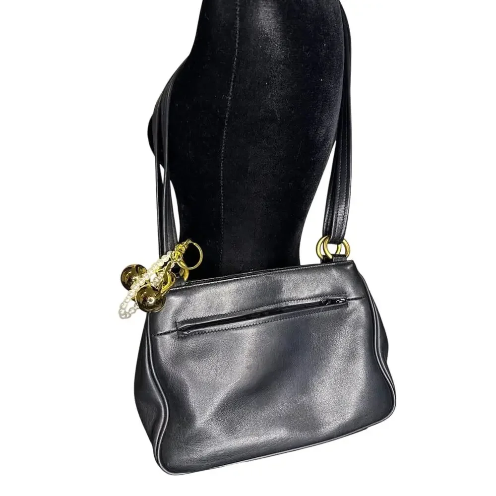 Leather Shoulder Bag Brass Hardware Coach Look Alike